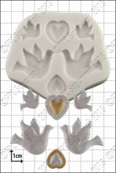'Doves and Hearts' Silicone Mould